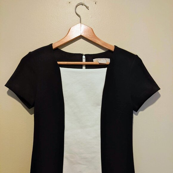 Vintage 80s Michael Kors Black & Cream Colorblock Sheath Mini Dress – Size XS - Picture 3 of 11